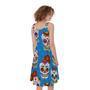 Rose Sugar Skull Pattern Print Sleeveless Knee Length Dress