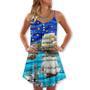 Sailing Love Ocean And Sky Christmas Style - V-Neck Sleeveless Cami Dress