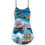 Sailing Merry Christmas Starry Night - V-Neck Sleeveless Cami Dress