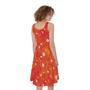 Salmon Roe Print Sleeveless Knee Length Dress