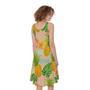 Sand Beach Pineapple Pattern Print Sleeveless Knee Length Dress