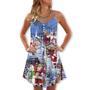 Santa And Snowman Happy Holiday Christmas - V-Neck Sleeveless Cami Dress