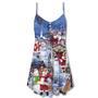 Santa And Snowman Happy Holiday Christmas - V-Neck Sleeveless Cami Dress