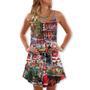 Santa Christmas Snow Village Christmas Spirit Of Giving - V-Neck Sleeveless Cami Dress