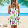 Santa Claus With Flamingo Christmas In July Spaghetti Strap Summer Dress