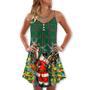 Santa Cowboy Christmas Green Style - V-Neck Sleeveless Cami Dress