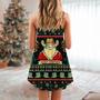 Santa Cowboy Christmas Old Man - V-Neck Sleeveless Cami Dress