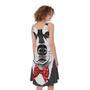 Santa Siberian Husky Print Sleeveless Knee Length Dress