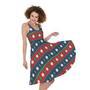 Scandinavian Christmas Pattern Print Sleeveless Knee Length Dress