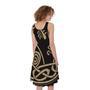 Scandinavian Viking Dragon Print Sleeveless Knee Length Dress