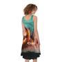 Scary Halloween Pumpkin Print Sleeveless Knee Length Dress