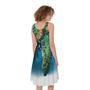 Sea Turtle Painting Print Sleeveless Knee Length Dress