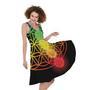 Seven Chakras Flower Of Life Print Sleeveless Knee Length Dress