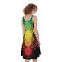 Seven Chakras Flower Of Life Print Sleeveless Knee Length Dress