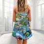 Shark Hippie Colorful Art Peace - V-Neck Sleeveless Cami Dress