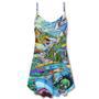 Shark Hippie Colorful Art Peace - V-Neck Sleeveless Cami Dress