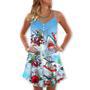 Shark Santa Love Xmas Merry Christmas - V-Neck Sleeveless Cami Dress