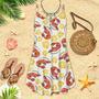 Shrimps And Lemons Pattern Spaghetti Strap Summer Dress