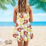 Shrimps And Lemons Pattern Spaghetti Strap Summer Dress