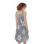 Silver And White Snowflake Pattern Print Sleeveless Knee Length Dress