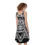 Silver Samurai Mask Print Sleeveless Knee Length Dress