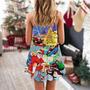 Skateboard Christmas Santa Jumping - V-Neck Sleeveless Cami Dress