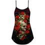 Skull And Roses Art - V-Neck Sleeveless Cami Dress