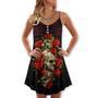 Skull And Roses Art - V-Neck Sleeveless Cami Dress