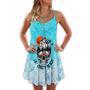 Skull Beach Salty Blue Sea - Summer Dress