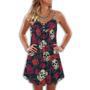 Skull Black And Red Rose - Summer Dress