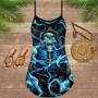 Skull Black Ground Blue - Summer Dress