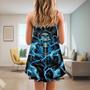 Skull Black Ground Blue - Summer Dress