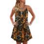 Skull Bullet Head Shot Fire - V-Neck Sleeveless Cami Dress