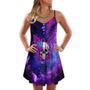 Skull Butterfly Purple Mysterious - Summer Dress