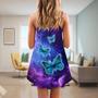 Skull Butterfly Purple Mysterious - Summer Dress