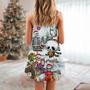 Skull Christmas Xmas Snow Vibe - V-Neck Sleeveless Cami Dress