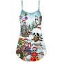 Skull Christmas Xmas Snow Vibe - V-Neck Sleeveless Cami Dress