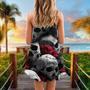 Skull Death Love Rose - V-Neck Sleeveless Cami Dress