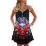 Skull Electric Dream Or Die - V-Neck Sleeveless Cami Dress