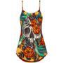 Skull Floral Skull Hummingbird - V-Neck Sleeveless Cami Dress