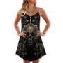 Skull Golden Skull True King Stay True Till Death - V-Neck Sleeveless Cami Dress