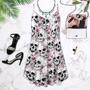 Skull Pink Flowers Summer Tropical - Summer Dress