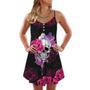 Skull Pink Rose Purple - Summer Dress