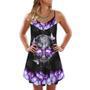 Skull Purple Butterfly Cool - Summer Dress