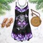 Skull Purple Butterfly Cool - Summer Dress