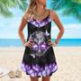 Skull Purple Butterfly Cool - Summer Dress