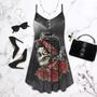 Skull Rose Blur Dark - Summer Dress