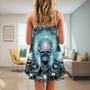 Skull Screaming Cool Blue - Summer Dress