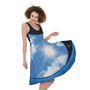 Sky And Space Yin Yang Print Sleeveless Knee Length Dress