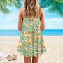 Sloth Flower Spaghetti Strap Summer Dress